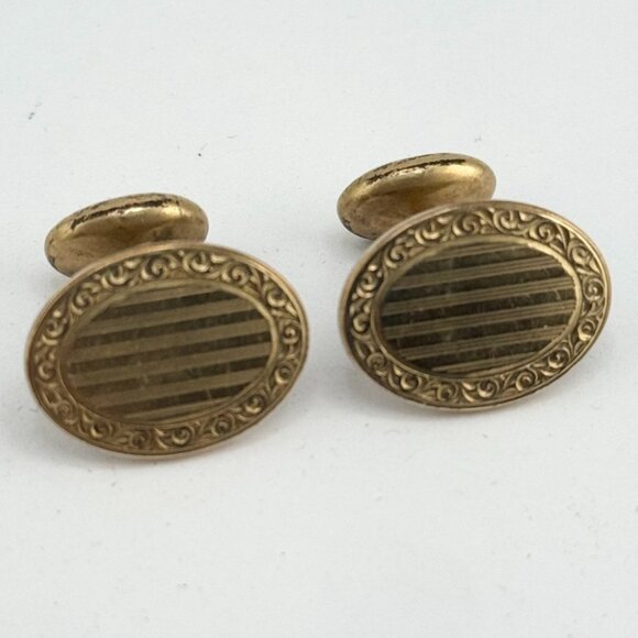 Vintage estate Krementz plated cuff links - Picture 1 of 5